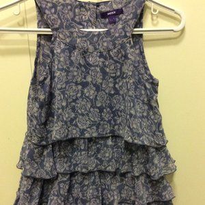 Mexx layered chiffon sleeveless top purple blue floral size 8 women